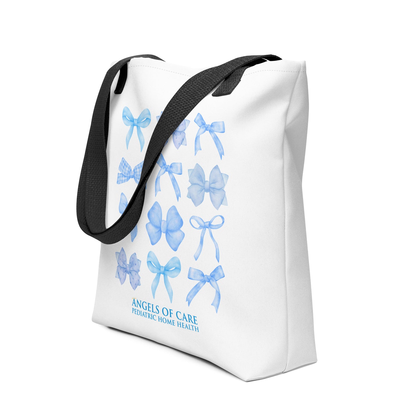 Angels of Care Blue Coquette Bows Tote Bag