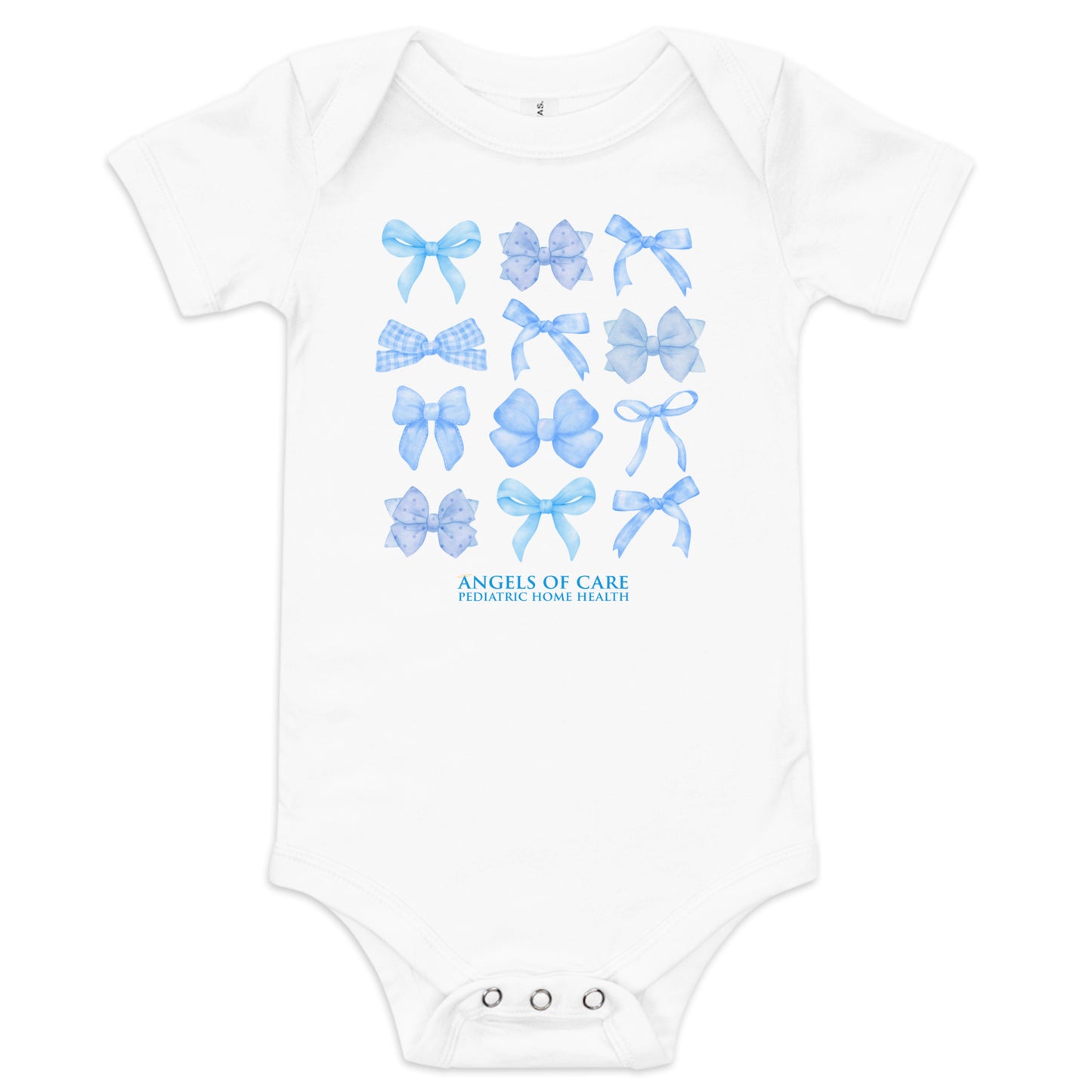 Angels of Care Blue Coquette Bows Onesie