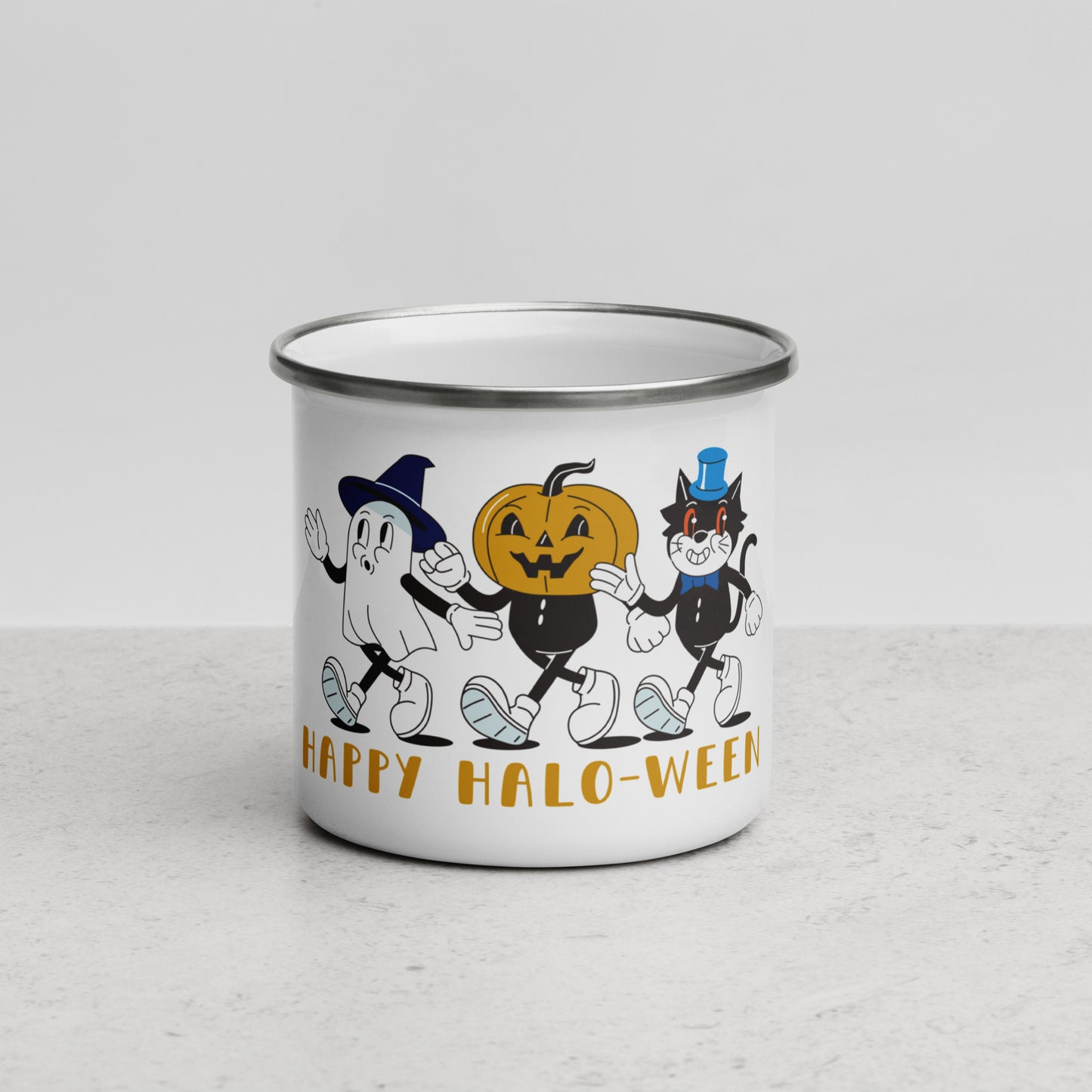 HALO-ween Vintage Characters Enamel Mug