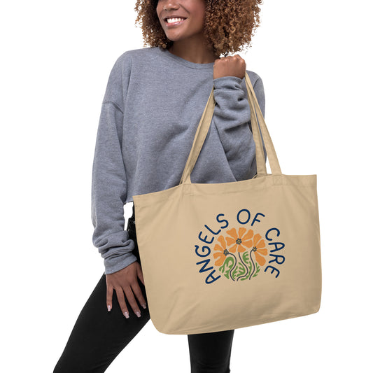 Autumn Flowers Large Organic Tote