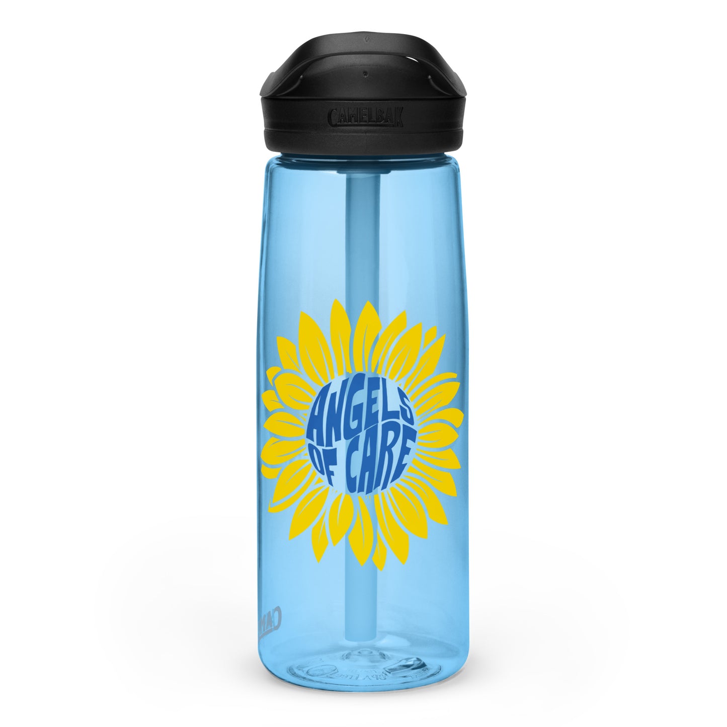 Angels of Care Sunflower Camelbak Water Bottle Blue + Gold