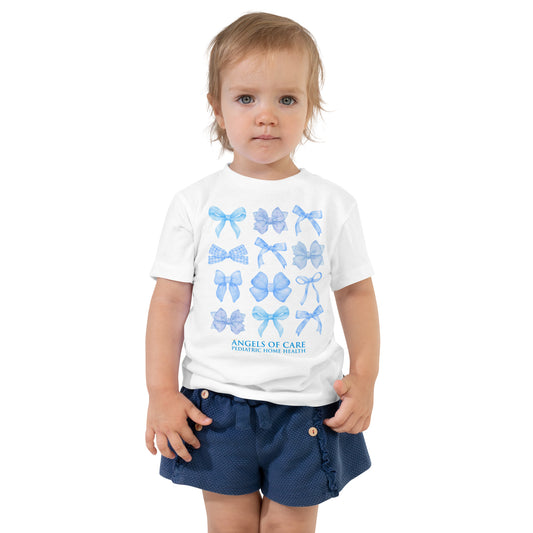 Angels of Care Blue Coquette Bows Toddler Tee