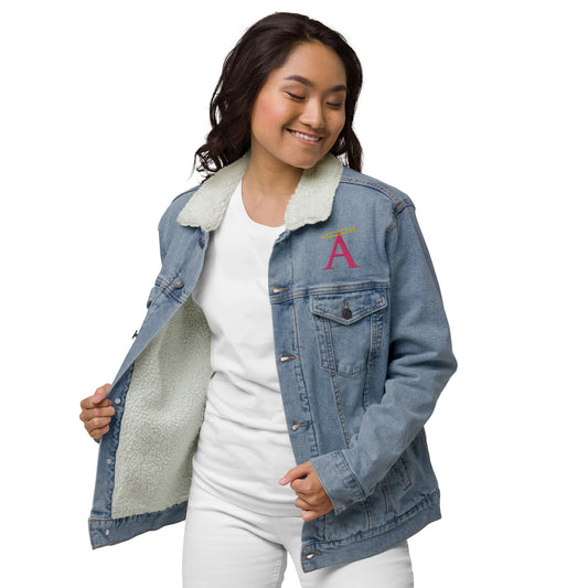 Pink A Unisex Denim Sherpa Jacket