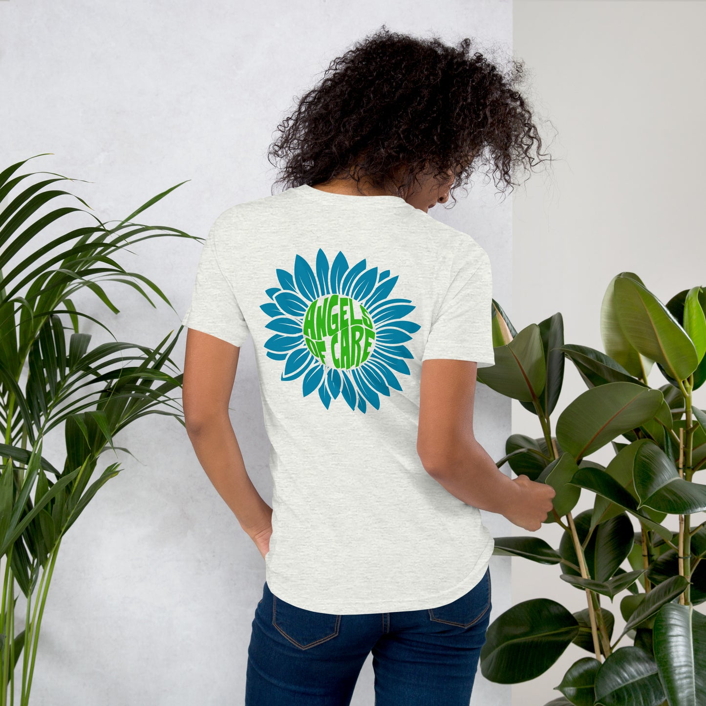 Angels of Care Sunflower Blue + Green Unisex Tee