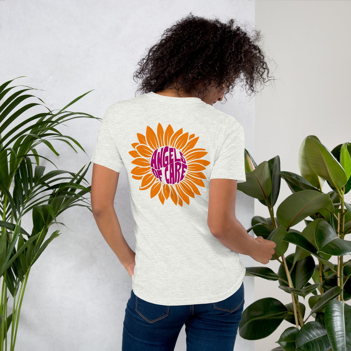 Angels of Care Sunflower Pink + Orange Unisex Tee