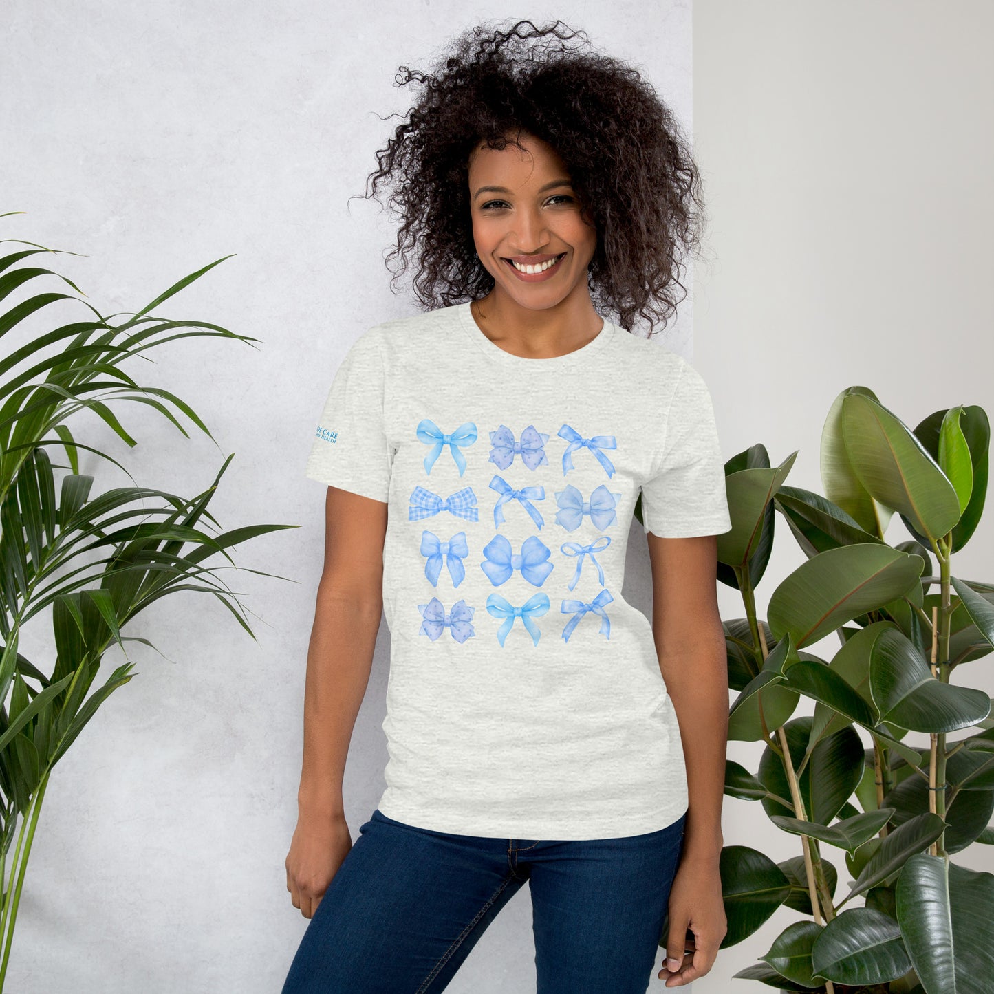 Angels of Care Blue Coquette Bows Tee