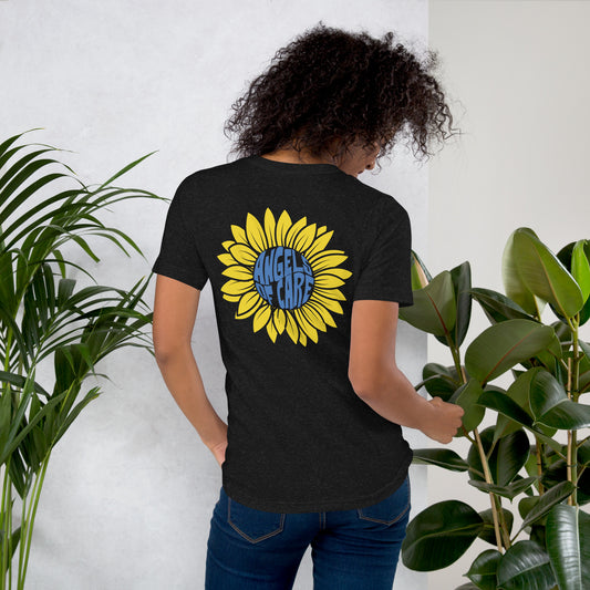 Angels of Care Sunflower Unisex Blue + Gold Tee