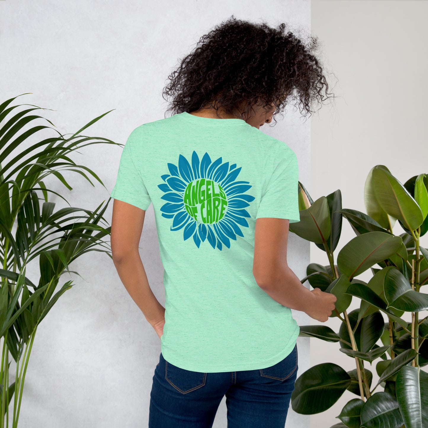 Angels of Care Sunflower Blue + Green Unisex Tee