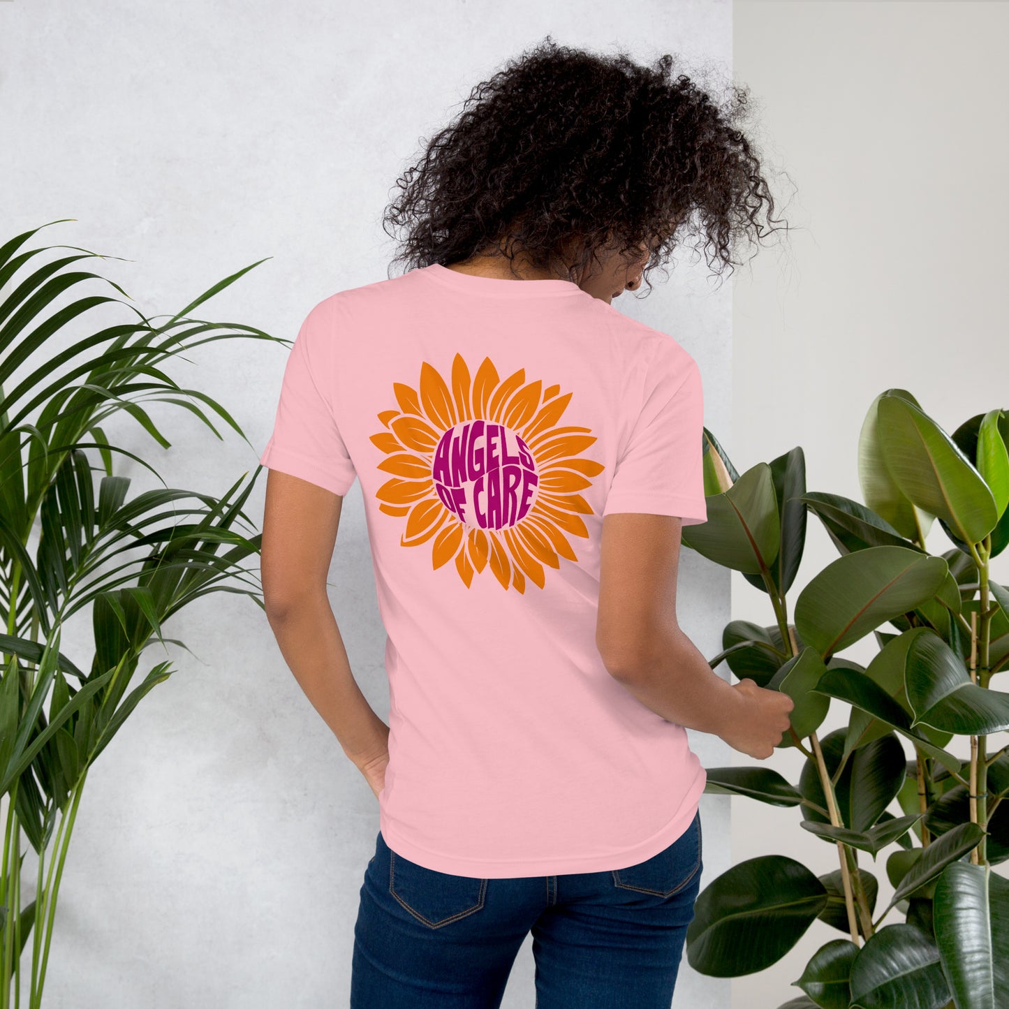 Angels of Care Sunflower Pink + Orange Unisex Tee