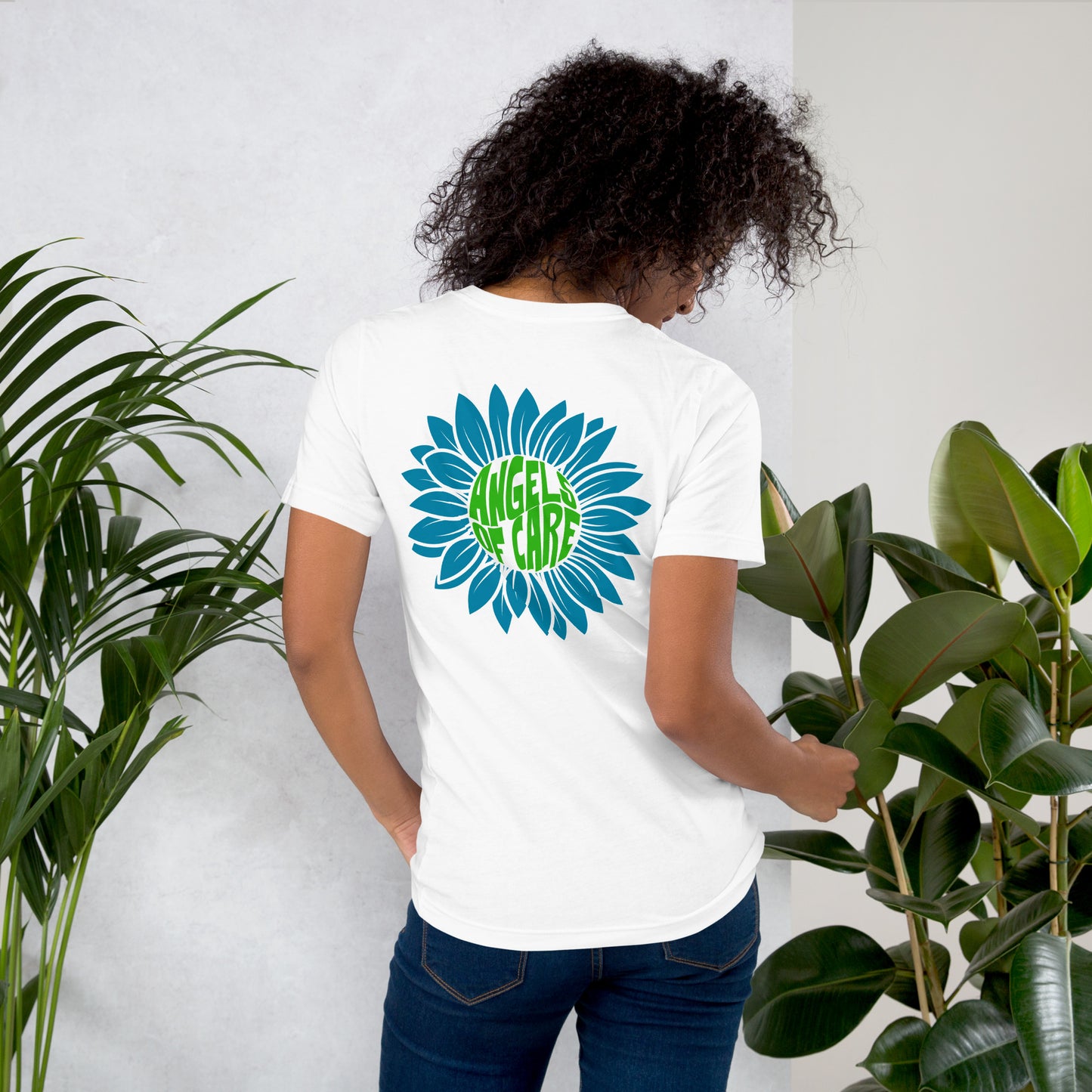 Angels of Care Sunflower Blue + Green Unisex Tee