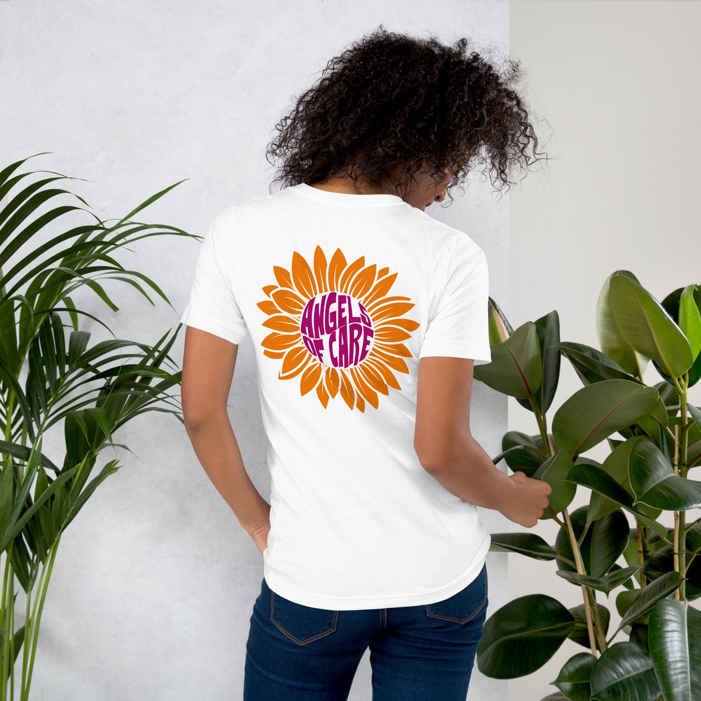 Angels of Care Sunflower Pink + Orange Unisex Tee