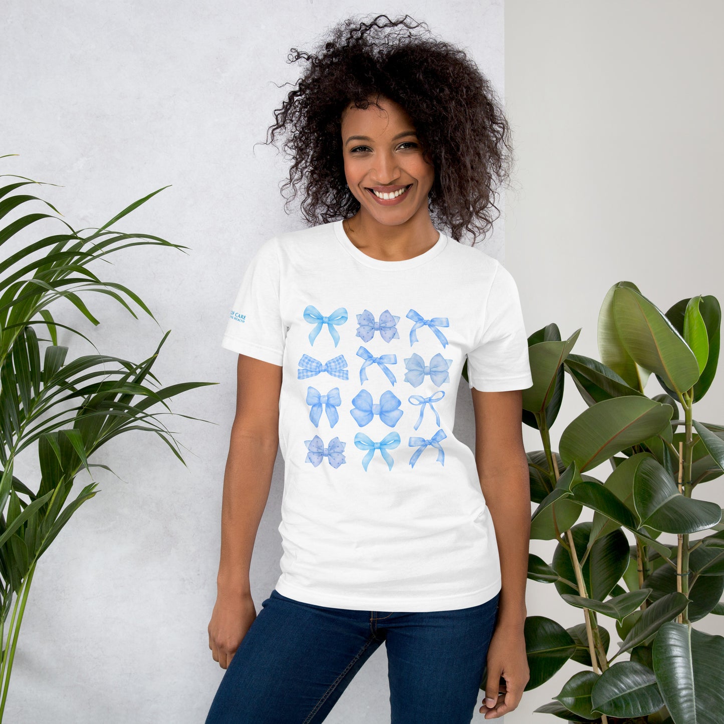 Angels of Care Blue Coquette Bows Tee